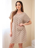 Dámské šaty s puntíky, s krátkým rukávem a s kabelkou fango