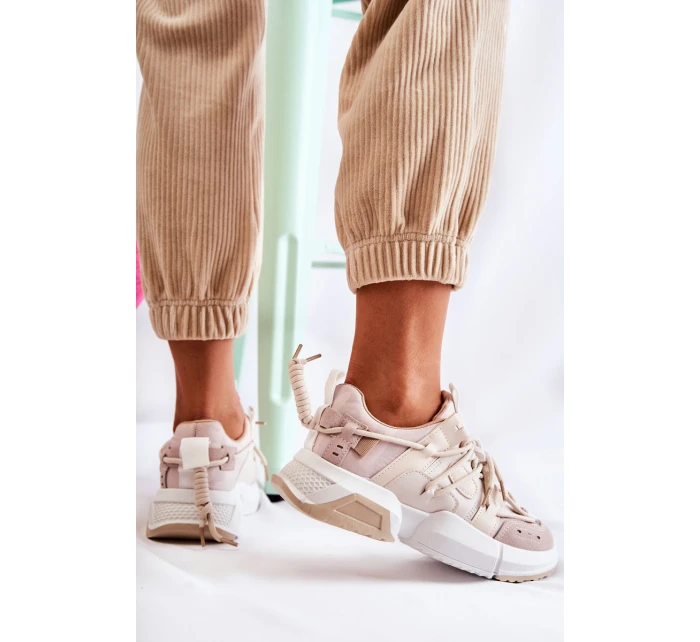 Dámské Tenisky Sportovní Boty Béžove model 21588026 - Boto Dámské Tenisky Sportovní Boty Béžove model 21588026 - Boto