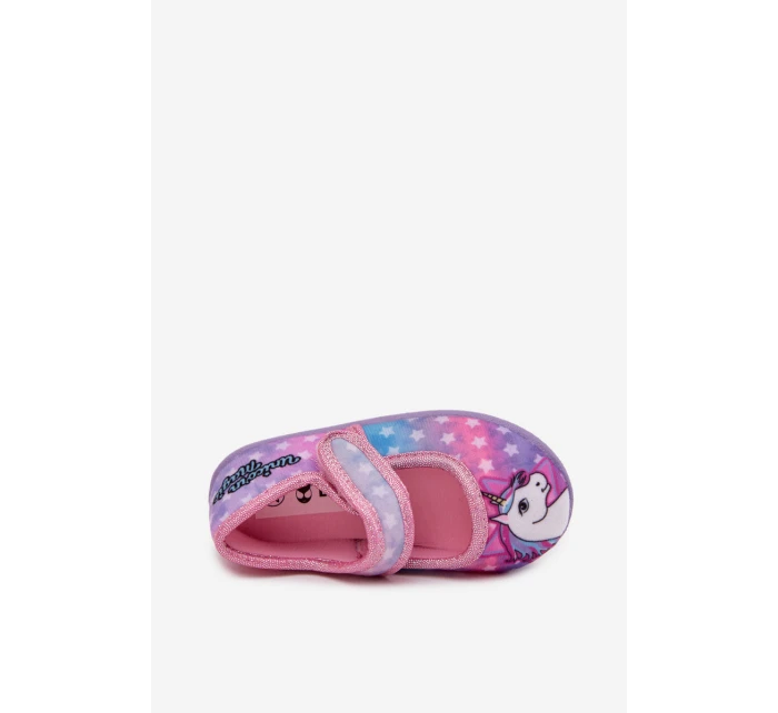 Balerínky Pantofle Pro Dívky Na suchý zip UNICORN Růžové Silviera Balerínky Pantofle Pro Dívky Na suchý zip UNICORN Růžové Silviera