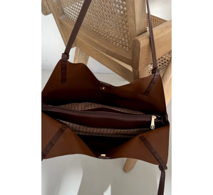 Taška z eko semiše čokoládová model 21817720 - Boto Taška z eko semiše čokoládová model 21817720 - Boto