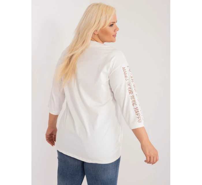 Bluzka RV BZ model 20742474 biało brązowy - FPrice Bluzka RV BZ model 20742474 biało brązowy - FPrice