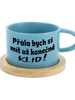 PŘÁLA BYCH SI MÍT UŽ KONEČNĚ KLID! - modrý hrníček makronka 200 ml