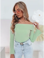 Dámská halenka s odhalenými rameny SHOWIT světle zelená FashionStreet MY2430