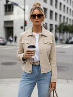 FashionStreet dámská semišová béžová bunda TY5574