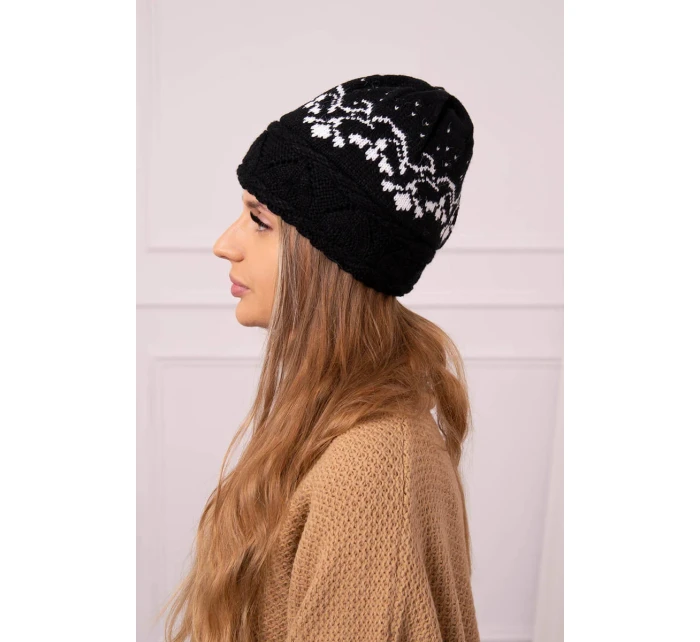 Dámská čepice Kira K374 black+white Dámská čepice Kira K374 black+white