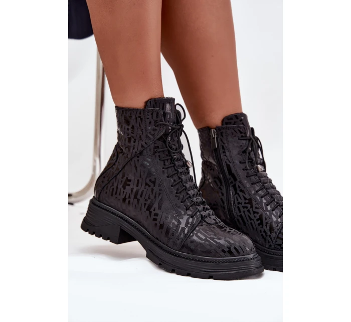 Dámské workery s dekorativním detailem – teplé, černé Dorialine Dámské workery s dekorativním detailem – teplé, černé Dorialine