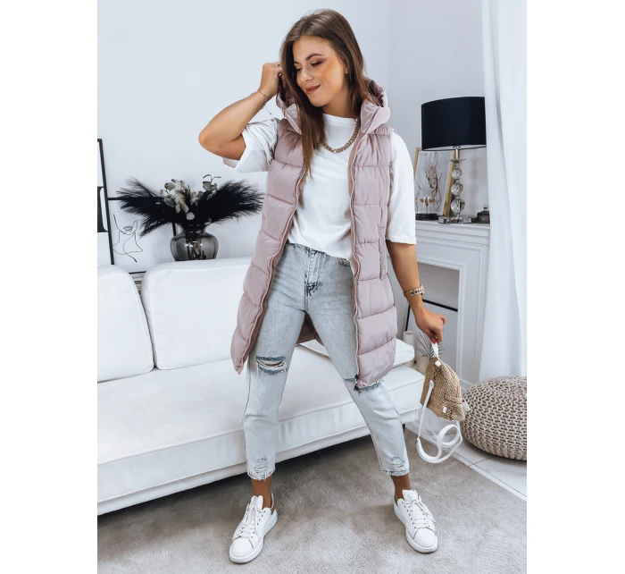 Dámská prošívaná vesta BRITA růžová FashionStreet TY3231