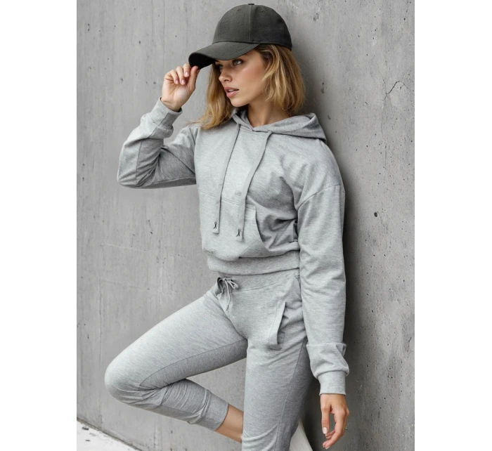 Dámská mikina s kapucí světle šedá FashionStreet BY1533
