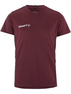 Squad Go Jersey Solid Jr Dětské sportovní tričko s výstřihem do V model 22468866 maroon - Craft Teamwear