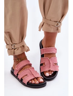 Dámské sandály na zip Růžové model 21628628 - Boto