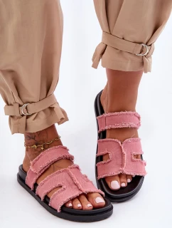 Dámské sandály na zip Růžové model 21628628 - Boto
