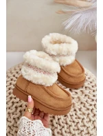 Sněhuláky dětské s kožíškem a vzorem Camel Melefia