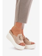 Sandály Na Platformě A Klínu S Ozdobou Béžové model 21682657 - Boto Sandály Na Platformě A Klínu S Ozdobou Béžové model 21682657 - Boto