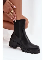 Dámské Botky Na Eko Kůže Černé model 21707142 - Boto Dámské Botky Na Eko Kůže Černé model 21707142 - Boto