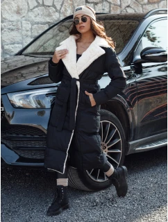 Dámská zimní bunda dlouhá s kožešinou černá Dstreet model 21980514 - FashionStreet