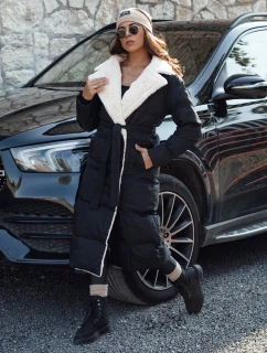Dámská zimní bunda dlouhá s kožešinou černá Dstreet model 21980514 - FashionStreet