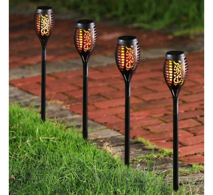 DANCING FLAMES SOLAR LAMP 12 LED SMD 7x7x50CM