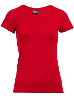 Dámské tričko Slim Fit s výstřihem do V 40. fire red model 22516031 - Promodoro Dámské tričko Slim Fit s výstřihem do V 40. fire red model 22516031 - Promodoro