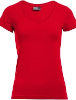 Promodoro 3086 Dámské tričko Slim Fit s výstřihem do V 40.3086 fire red