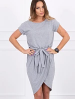 Šaty s obálkou dole šedé