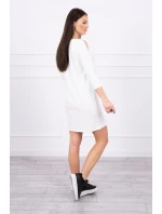 Šaty s potiskem model 18744170 ecru - K-Fashion Šaty s potiskem model 18744170 ecru - K-Fashion