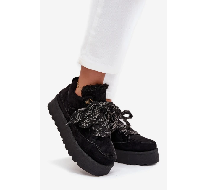 Šněrovací dámské sněhule na platformě vyhřívané kožešinou Černé model 21710251 - Boto Šněrovací dámské sněhule na platformě vyhřívané kožešinou Černé model 21710251 - Boto
