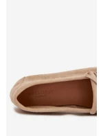 Dámské mokasíny s šněrováním a třásněmi Béžové model 21919454 - Boto Dámské mokasíny s šněrováním a třásněmi Béžové model 21919454 - Boto