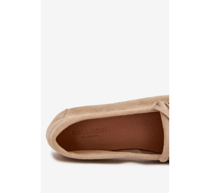 Dámské mokasíny s šněrováním a třásněmi Béžové model 21919454 - Boto Dámské mokasíny s šněrováním a třásněmi Béžové model 21919454 - Boto