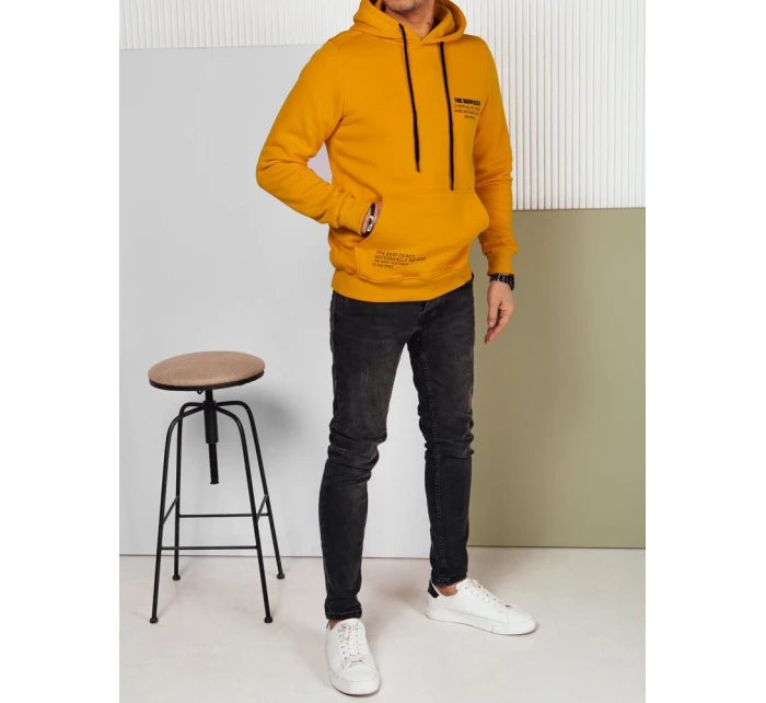 Pánská mikina s kapucí žlutá FashionStreet BX5684 Pánská mikina s kapucí žlutá FashionStreet BX5684