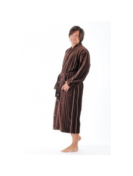 TERAMO pánské bavlněné kimono čokoládově hnědá - Vestis
