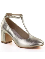 Třpytivé zlaté lodičky s páskem Mascara 834283