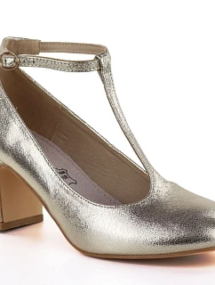 Třpytivé zlaté lodičky s páskem Mascara 834283