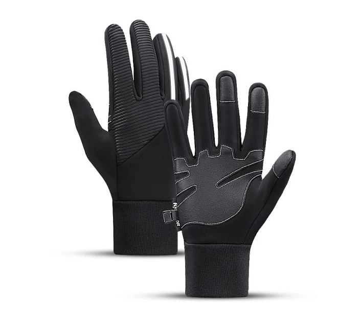 Izolované protiskluzové sportovní rukavice pro telefon (velikost L) - černé Izolované protiskluzové sportovní rukavice pro telefon (velikost L) - černé
