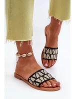 Dámské černé sandály na ploché podrážce model 21657438 - Boto Dámské černé sandály na ploché podrážce model 21657438 - Boto