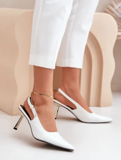 Lakované Lodičky S Otevřenou Patou Bílé Filona