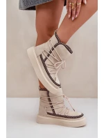 Dámské Sněhule S Na Platformě Světle Béžové model 21680230 - Boto Dámské Sněhule S Na Platformě Světle Béžové model 21680230 - Boto