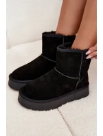 Dámské sněhule z pravé nubukové kůže na platformě černé Privine Dámské sněhule z pravé nubukové kůže na platformě černé Privine