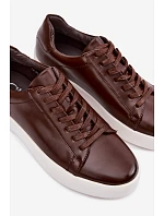 Pánské tenisky z eko kůže tmavě hnědé model 22095328 - EVENTO Pánské tenisky z eko kůže tmavě hnědé model 22095328 - EVENTO