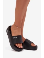 Dámské pantofle na masivní platformě Big Star – černé