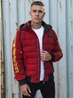 Pánská prošívaná zimní bunda s kapucí bordó Dstreet model 21980302 - FashionStreet Pánská prošívaná zimní bunda s kapucí bordó Dstreet model 21980302 - FashionStreet