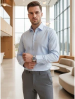 Pánská elegantní hladká modrá košile REGULAR FIT FashionStreet DX2687