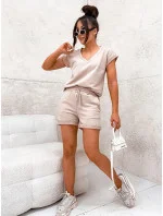 Béžový dámský letní bavlněný komplet model 20114368 - Moon Béžový dámský letní bavlněný komplet model 20114368 - Moon