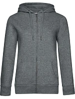 B&C QUEEN Zipped Dámská mikina s kapucí heather mid grey model 22536246
