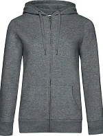 B&C QUEEN Zipped Hood_° Dámská mikina s kapucí 01.W03Q heather mid grey