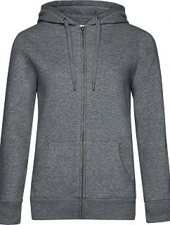 B&C QUEEN Zipped Hood_° Dámská mikina s kapucí 01.W03Q heather mid grey