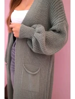 Svetr dlouhý kardigan tmavá máta