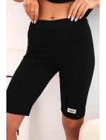 Dámský bavlněný komplet s krátkým rukávem a šortkami černý