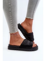 Dámské Žabky Na Platformě Big Star NN274772 Černé Dámské Žabky Na Platformě Big Star NN274772 Černé