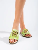 Krásné nazouváky zelené dámské bez podpatku Krásné nazouváky zelené dámské bez podpatku