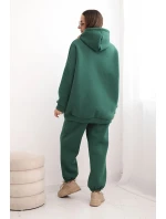 Dámský teplákový komplet zateplený z bavlny s kapucí zelený Dámský teplákový komplet zateplený z bavlny s kapucí zelený